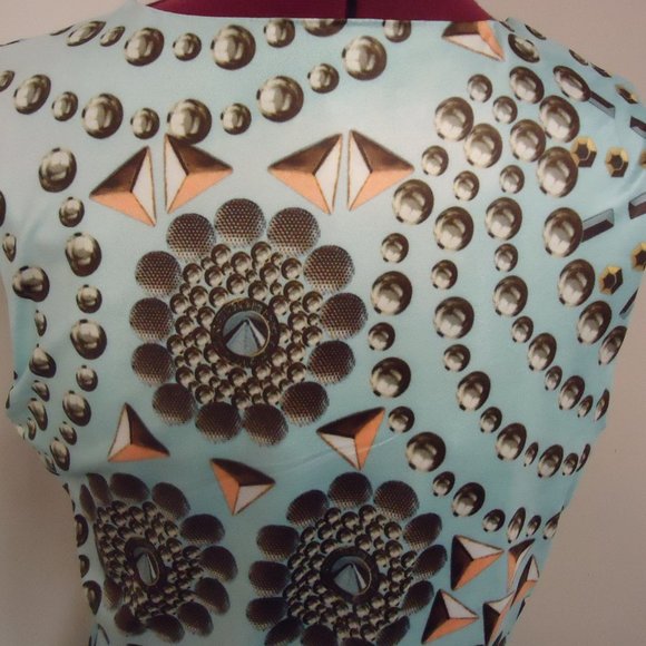 Bacci Small Blue and Silver Sleeveless Mini Dress - Picture 7 of 9